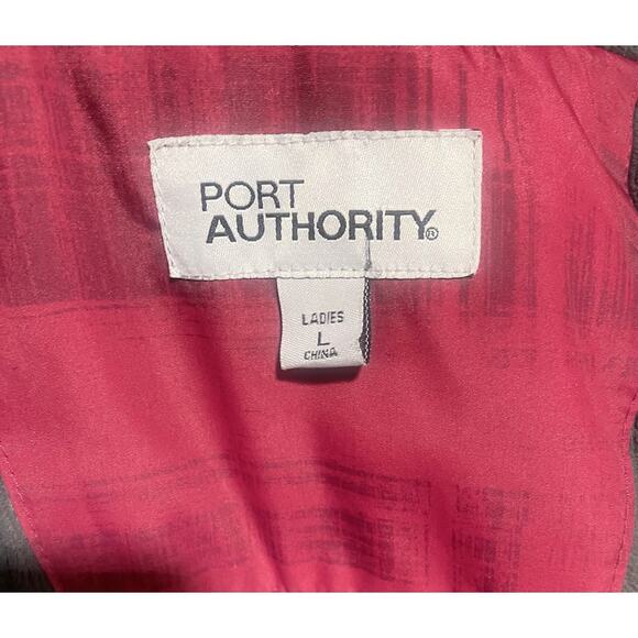 Port Authority Zip Up Hooded Jacket Women's Large Cranberry Red Lined - Picture 7 of 8
